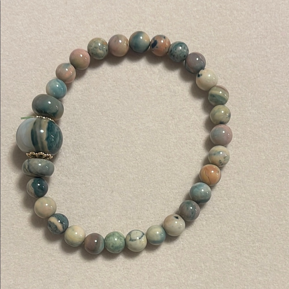 Elegant Multicolor Alashan Agate Beaded Bracelet